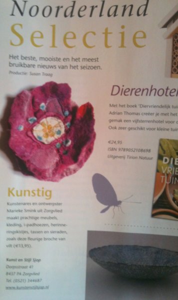 Vermelding Kunstenstijlsjop in Noorderland no 5 2012
